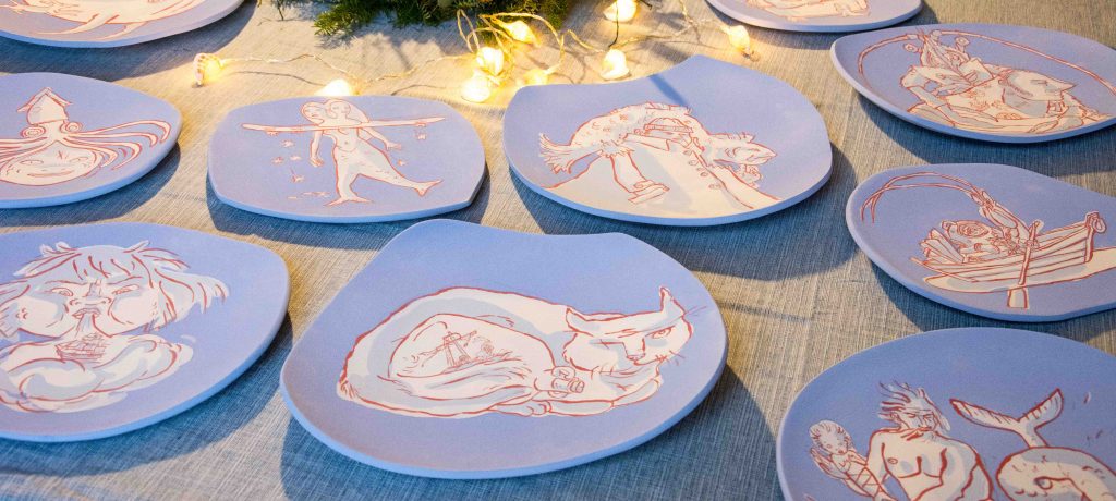 Mu assiette mer étrange céramique