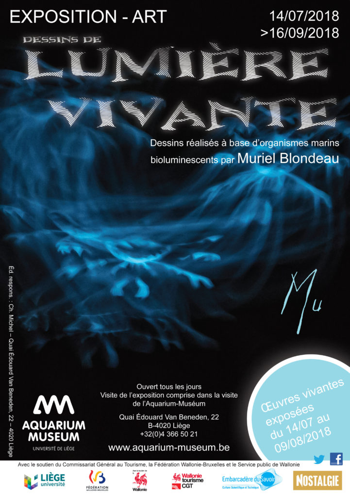 Aquarium Museum Liège Mu exposition Muriel Blondeau bioluminescence