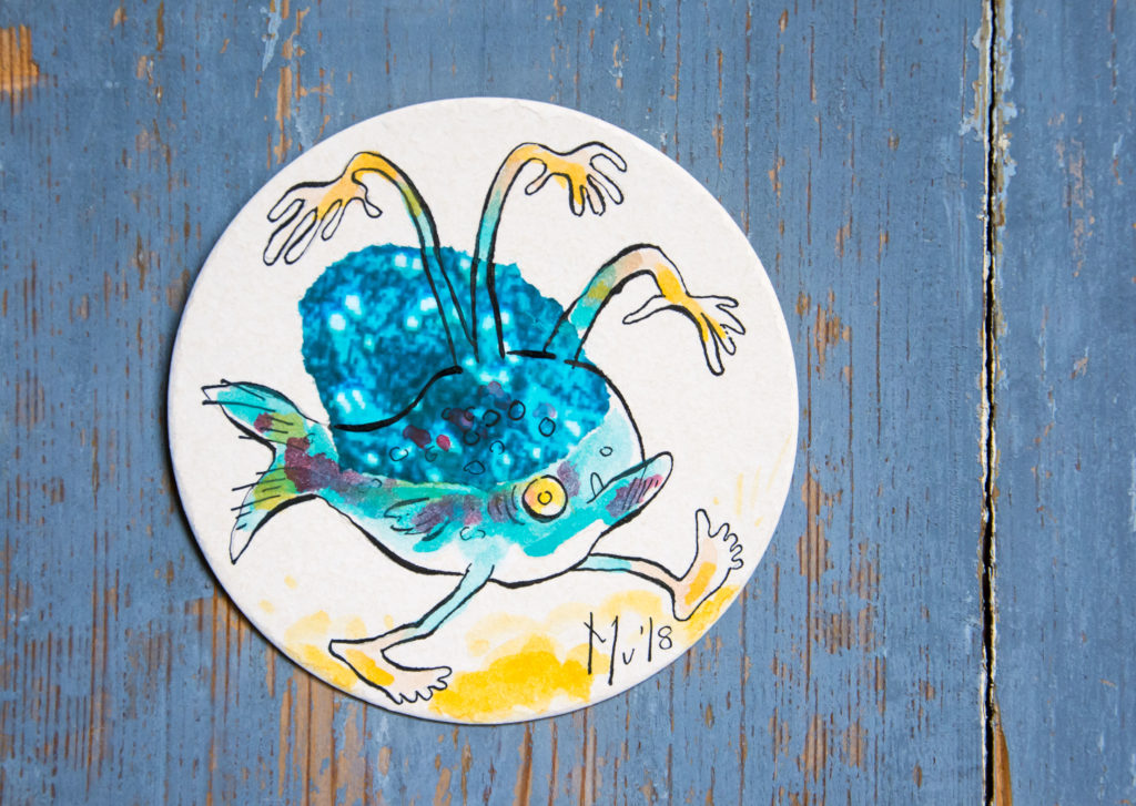 Mu Blondeau Sous-bock Art bioluminescent