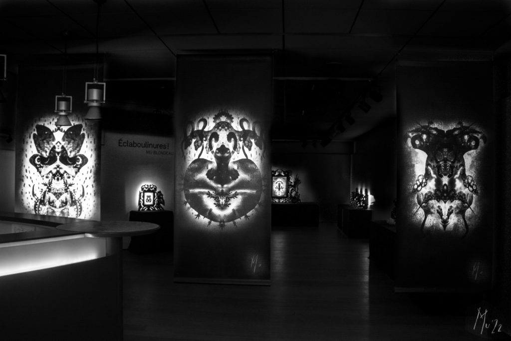 Mu Blondeau Trryptique Theatre des Ombres Art Bioluminescent Eclaboulinures